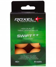 Мяч для настольного тенниса 2* Swift, оранжевый, 6 шт. Roxel
